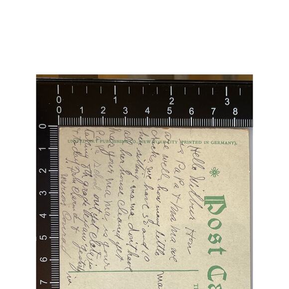 Atq WWI Era Postcard 1916-18 Ephemera Little Girl Talking On Wall Phone Litho - Picture 5 of 5